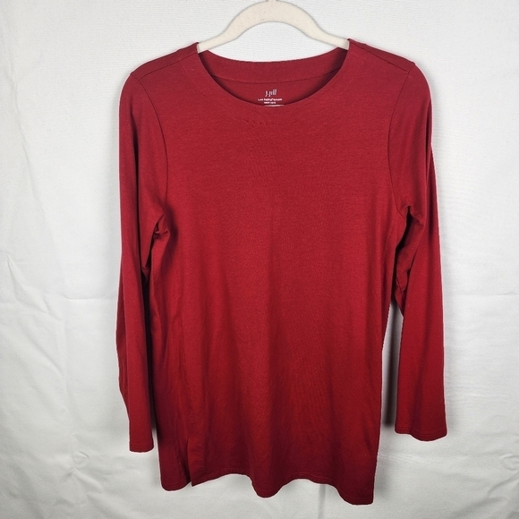 J Jill Luxe Supima Forward Seam Tunic SIZE Medium Petite Minimalist Casual Basic - Picture 1 of 6